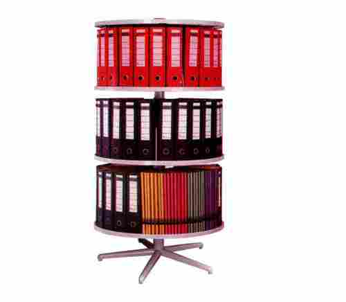 Modular ABS Plastic Rotating Round Office File Rack, 5-6 Feet Height