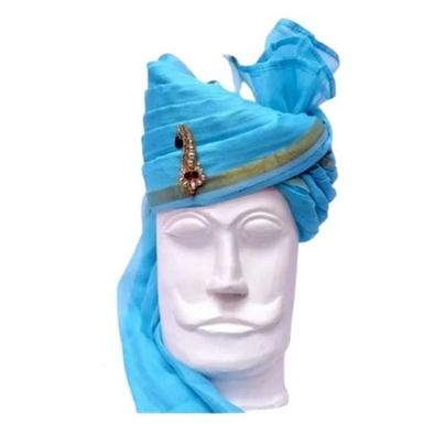 Blue Designer And Light Weight Party Wear Silk Turban For Wedding 