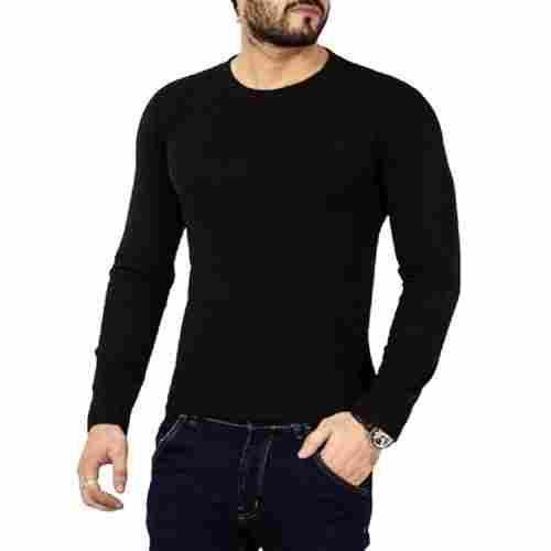 Men'S Plain Round Neck Long Sleeve Comfortable Casual Wear Cotton T-Shirt