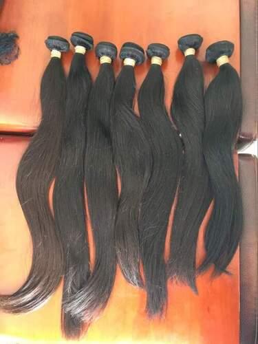 Indian Virgin Remy 100% Human Hair Machine Weft 24", Natural Black Color (50 Gram)