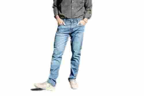Water Proof Cotton Plain Straight Regular Fit Jeans For Men