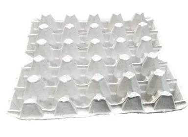 Off White 11X11 Inches Pulping Forming Drying Heat And Cold Resistant Disposable 25 Lbs Egg Tray