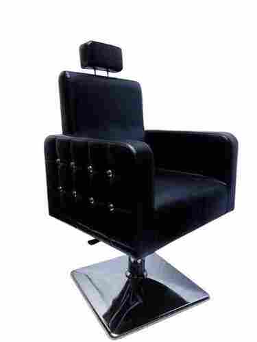 Black Leather And Stainless Steel Frame Beauty Parlour And Salon Chair