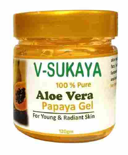 120 Grams Pack Aloe Vera And Papaya Herbal Gel For Young And Radiant Skin