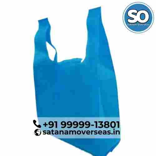 5kg Capacity Plain Blue U Cut Non Woven Bag Use For Shopping
