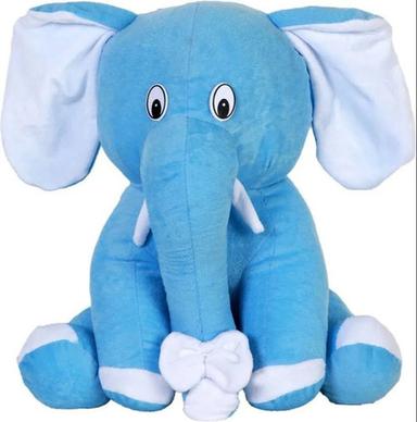 Blue White Polyester And Staple Fiber Filling Elephant Toys