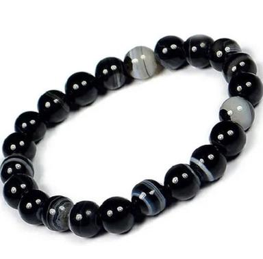 8 Mm Thick Modern Glossy Stone Agate Bracelet  Diameter: No Inch (In)