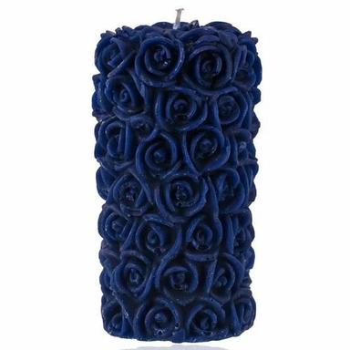 Paraffin Wax Fancy Design Rose Pillar Candle For Home Decoration Use