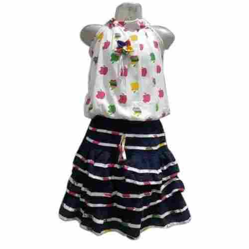 Modern Printed Pattern Sleeveless Summer Kids Cotton Dresses for Girls