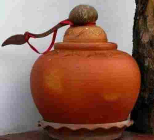 20 Litre Clay Round Water Pot For Water Storage