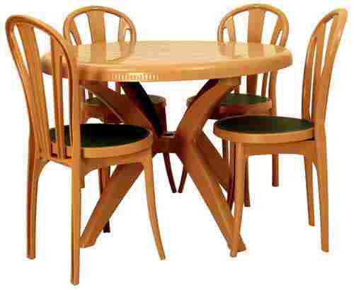 Strong And Long Durable Brown Color Plastic Chairs Set