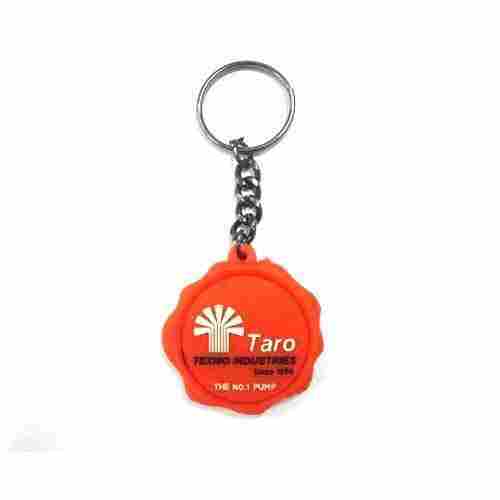30 Mm Round Shape Printed Rubber Flexible Key Chain