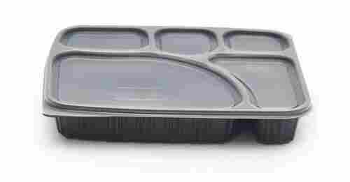 Disposable Plastic Plain Five Compartmental Food Packaging Tray 