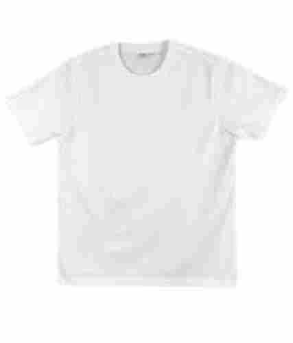 Mens White Short Sleeve Round Neck Plain Casual Wear Cotton T Shirt