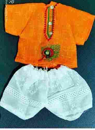 Casual Wear Short Sleeves Cotton Laddu Gopal Kurta Pajama Set For Kids