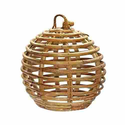 9 Inches Eco Friendly Round Handmade Hanging Cane Lamp For Decoration