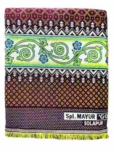 Plain Printed Pattern King Size Comfortable Breathable Solapur Bedsheet