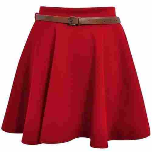 Fashionable And Comfortable Party Wear Plain Polyester Mini Skirt For Ladies