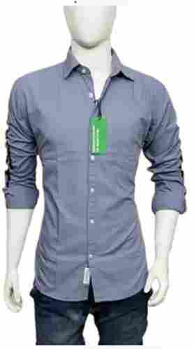 Mens Solid Pain Full Sleeves Casual Cotton Shirts For Regular Wear