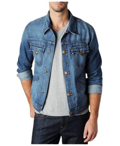 Regulars Fit Full Sleeves Straight Collar Double Pockets Denim Jacket For Men Age Group: 18 To 45