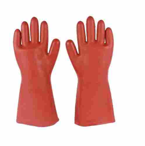 Waterproof And Interlock Lined Full Fingered Plain Electrical Rubber Gloves