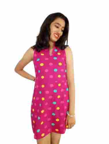 Comfortable And Doted Sleeveless Party Wear Cotton Polka Dress