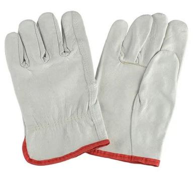 Grey Full Finger Leather Material Driving Gloves For Better Grip