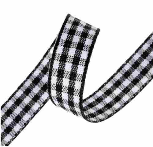 3 Inch Width 10 Meter Double-Side Woven Polyester Check Ribbon