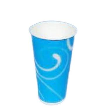 Sky Blue With White 7 Inch Disposable Printed Cold Drink Paper Cup