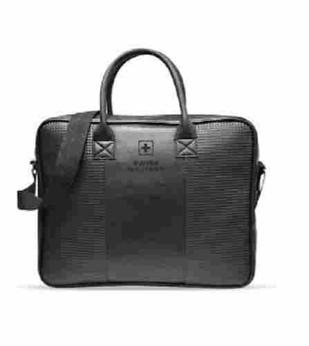 Unisex Plain Textured 14 Inch Size Moisture Proof Leather Laptop Bag
