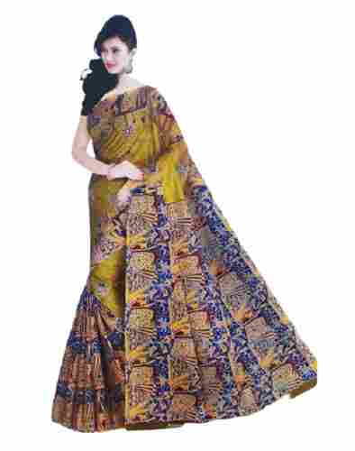 Casual Wear Printed Cotton Sarees With Matching Blouse