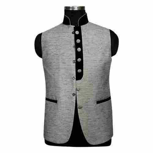 Party Wear Sleeveless Designer Cotton Blend Nehru Jacket