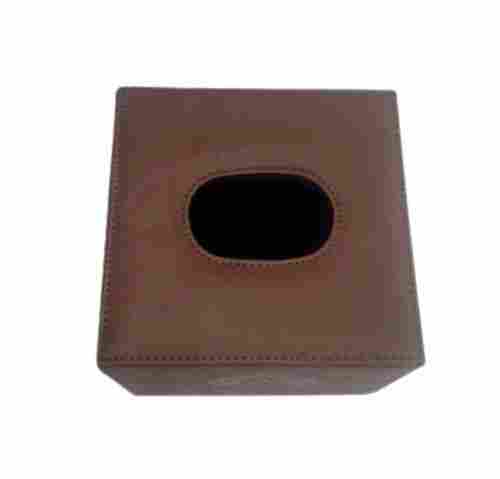 Scratch Resistance Matt Finished Square Genuine Leather Tissue Box