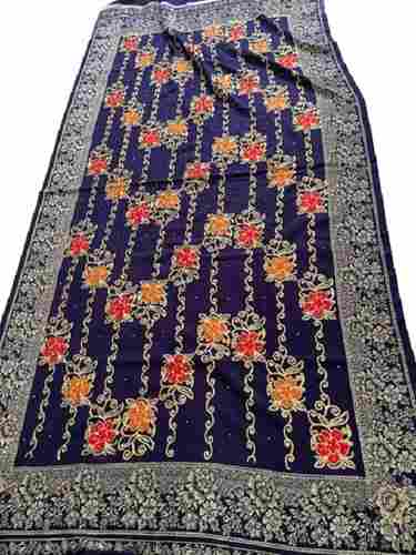 Embroidered Pattern Cashmere Wool 180-210 Centimeter Length Silk Shawl