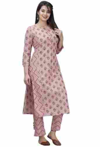 Comfort Fit 3/4 Sleeves Printed Cotton Designer Pant Style Salwar Suit