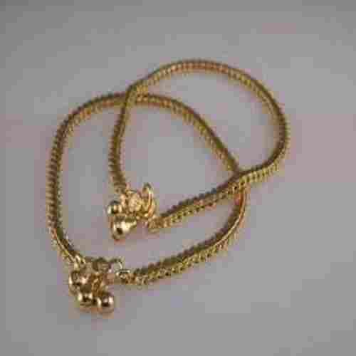 Prong Setting Designer 10 Gram Gold Anklets For Ladies 