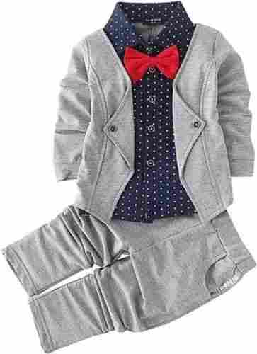 Winter Wear Full Sleeves Straight Collar Shirt And Trouser Set For Kids