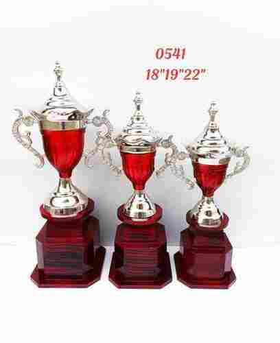 Brass Silver Plated Attractive Red Metal Cup Trophy