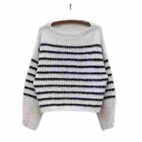 Plain Hand Knitted Long Sleeve Round Neck Woolen Sweater For Men