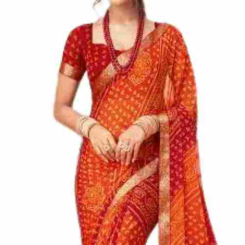Casual Wear Lightweight Printed Pattern Chiffon Saree For Women