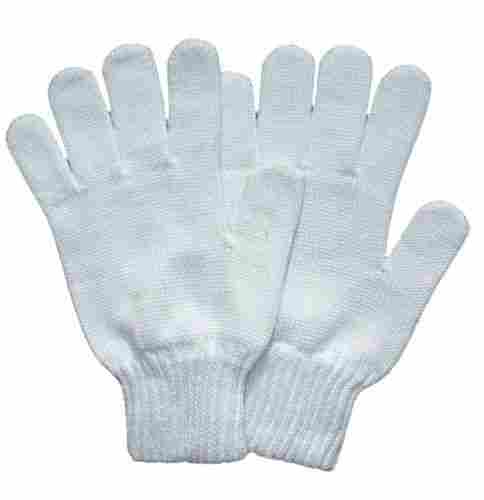 Washable Light Weight Plain Full Finger Cotton Knitted Hand Gloves