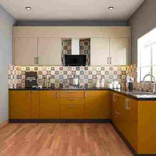 Hygienic Glossy Finish L-Shape Modern Designer Modular Kitchen