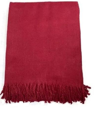 Machine Made Plain Red Color Woolen Lohi For Women