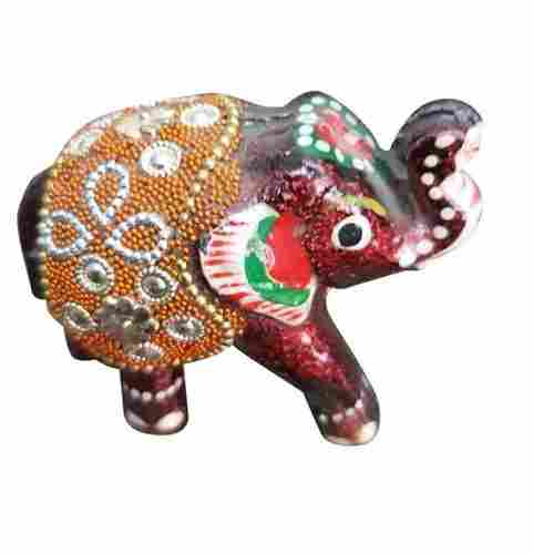 Handcrafted 3 Inch Height Printed Ceramic Elephant Statue For Decoration