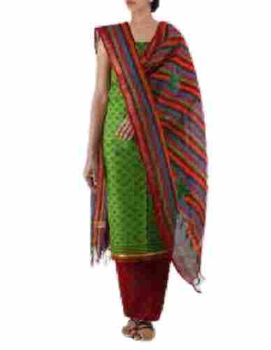 Ladies Printed Sleeveless Cotton Salwar Suits With Dupatta