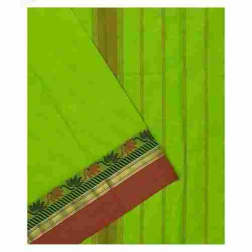 Ladies Traditional Style Plain Pattern Designer Border Cotton Sarees