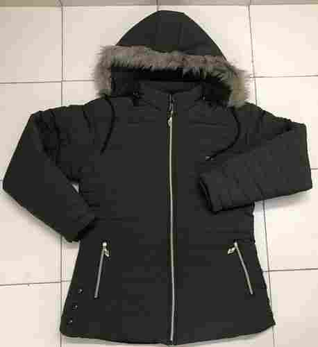 Ladies Winter Full Sleeves Jacket With Hooded For Casual Wear