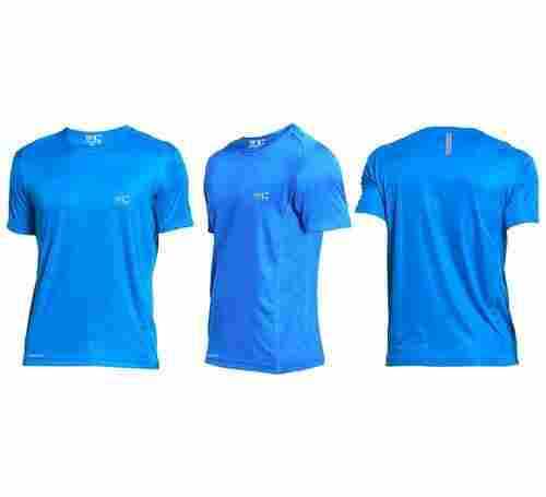 Sports Wear Regular Fit Short Sleeves Round Neck Plain Polyester T-Shirt For Men