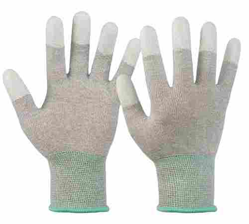 Plain Cotton Full Finger ESD Hand Glove For Industrial Uses