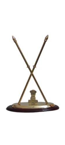Cross Section Anti-Tarnish Brass Cross Flag Stand For Decorative Purpose  Size: 8.5X12 Inch